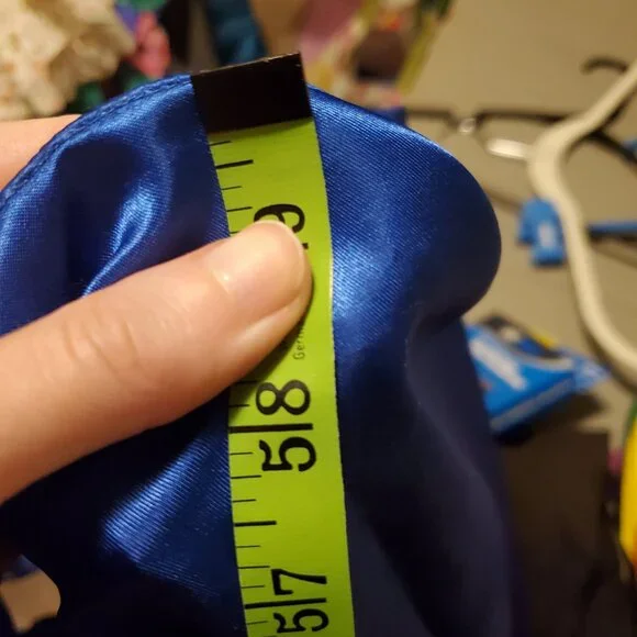 Vintage Royal Blue 80s Long Sleeve Lace A Line Prom Party Dress Women's Size 12 - Picture 2 of 15